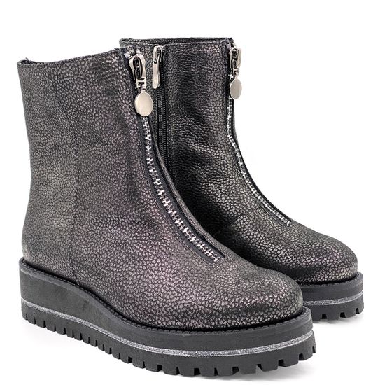 Ботинки Cover антрацит кожаные МЕХ - фото 7, 