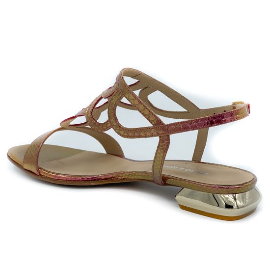 Босоножки Rosso Nero красные тиснение &quot;питон&quot; - фото 3, 