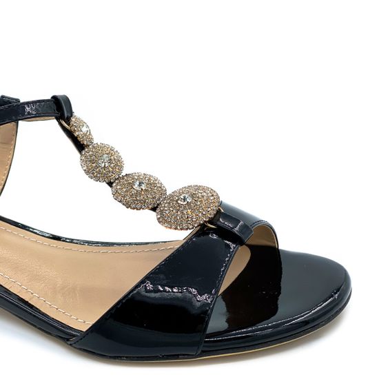 Босоножки Cover черные из лакированной кожи - фото 6, 