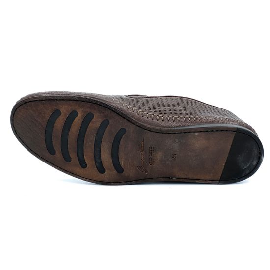 Слипоны Giampieronicola коричневые кожаные - фото 4, 
