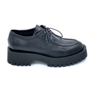 Полуботинки Mimmu черные кожаные демисезонные - фото 1, E007E2 MIM NERO