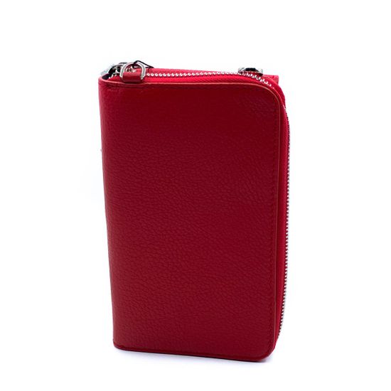 Кошелек-сумка Renato Angi красный кожаный - фото 3, 