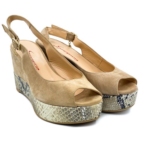 Босоножки Giorgio Piergentili бежевые замшевые - фото 7, 