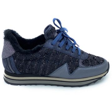 Сникерсы Pertini синие МЕХ комбинация замши и кожи - фото 1, 182W15412D4 PRT