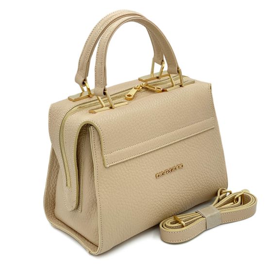 Сумка Di Gregorio бежевая кожаная - фото 2, 