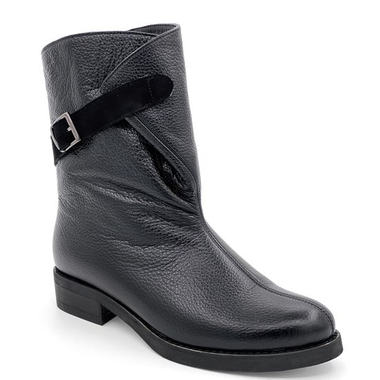 Ботинки Cover черные кожаные МЕХ - фото 2, 5909-2 COV