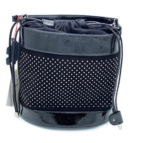 Сумочка Marina Creazioni черная комбинация замши и наплака - фото 4, 