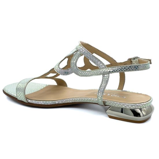 Босоножки Rosso Nero серебро тиснение &quot;питон&quot; - фото 3, 