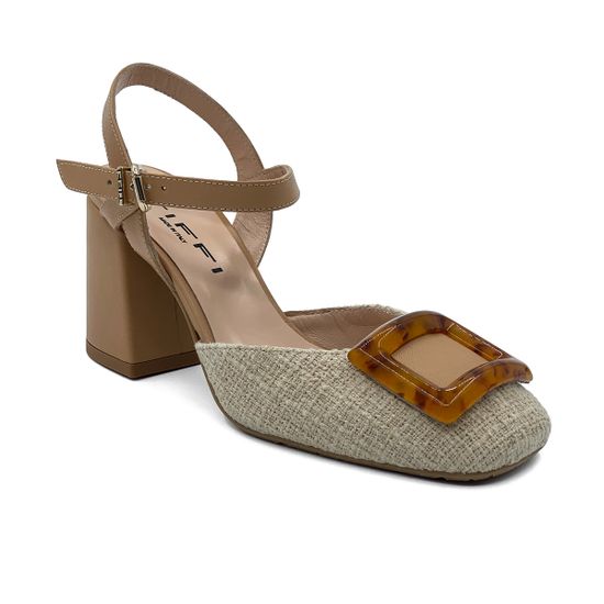 Туфли летние TiffI кожаные бело-бежевые - фото 2, T02/70A TI