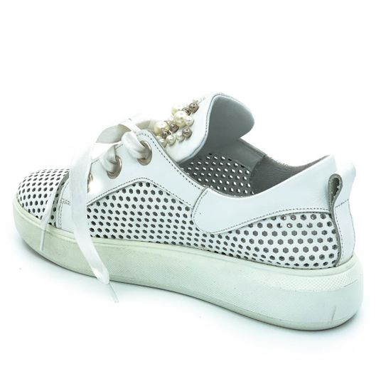 Кеды Cover белые кожаные - фото 3, 