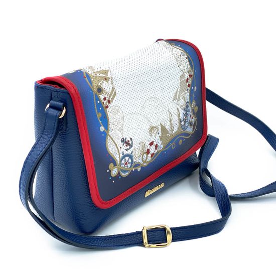 Сумка Marina Creazioni бело-синяя кожаная маленькая - фото 2, 