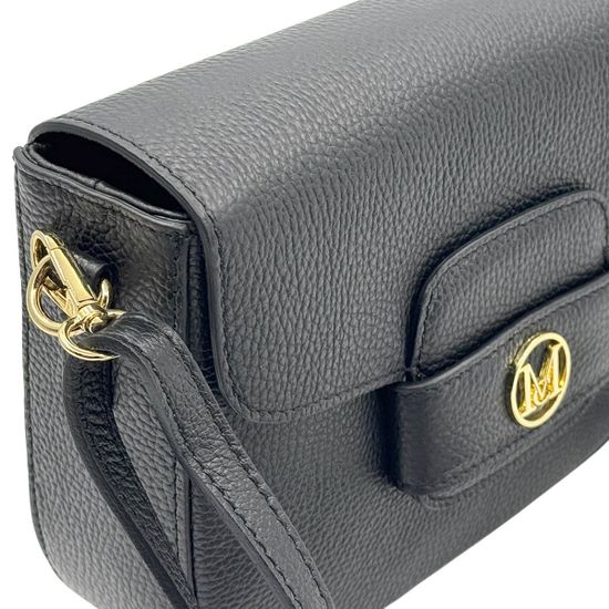 Сумка кросс-боди MOT-CLE кожаная черная - фото 4, VNT MOT NERO