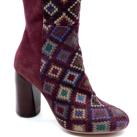 Сапоги Lucrezia Carminio замшевые бордо демисезонные - фото 6, 