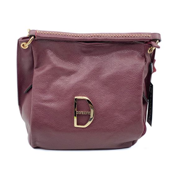 Сумка Di Gregorio бордовая кожаная - фото 1, 