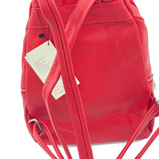 Сумка-рюкзак Renato Angi красная кожаная - фото 3, 