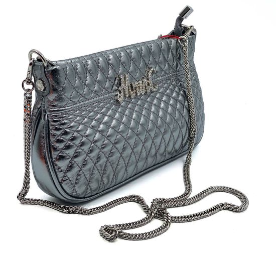 Клатч Marina Creazioni кожаный серебряного цвета - фото 2, 