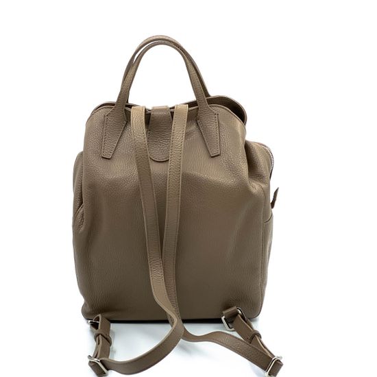 Рюкзак Di Gregorio бежевый кожаный - фото 3, 