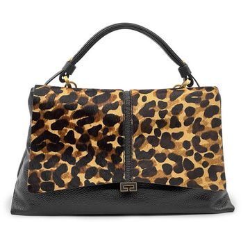 Сумка Loristella черная кожаная/пони принт &quot;леопард&quot; - фото 1, 2735 LS LEO