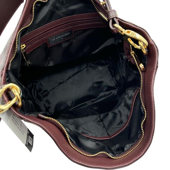 Сумка Di Gregorio бордовая кожаная - фото 6, 1983 DG BORDEAUX