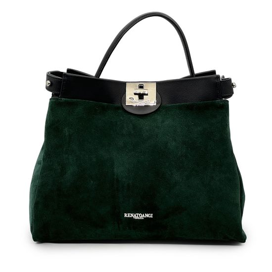 Сумка Renato Angi зеленая замша/кожа - фото 1, 