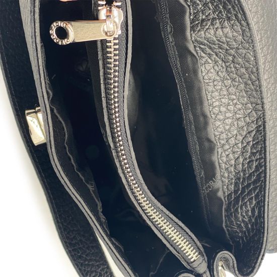 Сумка Di Gregorio черная кожаная - фото 5, 821 DG NERO