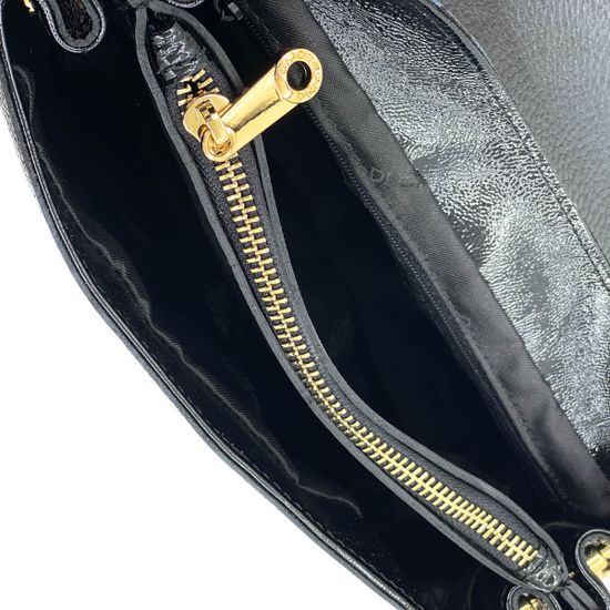 Сумка Di Gregorio черная из лакированной кожи - фото 5, 8745 DG NAPLAK