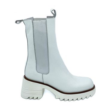 Ботинки челси Mimmu белые кожаные демисезонные - фото 1, M547M3 MIM BIANCO