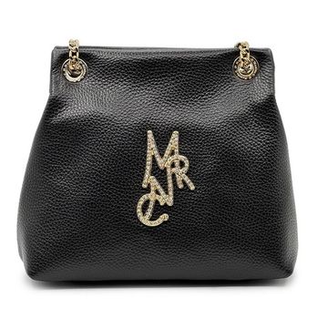 Сумка Marina Creazioni кожаная черная Золотая фурнитура - фото 1, B5560 MC NERO NAPPA ORO