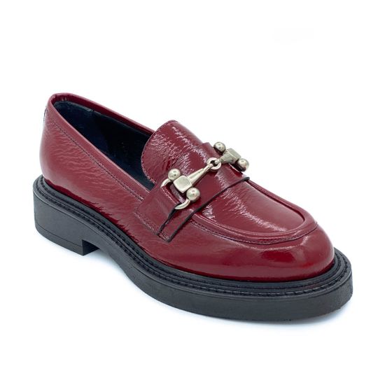 Лоферы Mimmu бордовые из лакированной кожи - фото 2, M303M10 MIM BORDO