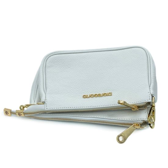 Клатч Di Gregorio белый кожаный - фото 4, 