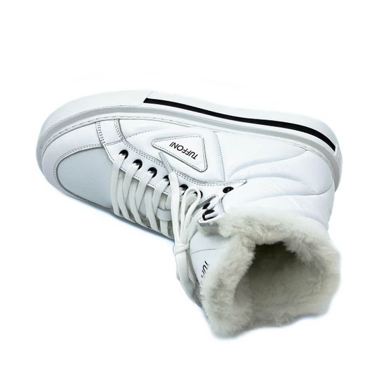 Ботинки Tuffoni белые кожаные МЕХ - фото 5, 3622002LF TUF