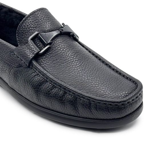 Мокасины Lab Milano черные кожаные на меху - фото 6, 658K8231 LAB