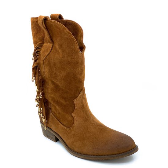 Полусапоги Mimmu рыжие замшевые демисезонные - фото 2, F431K4 MIM CUOIO