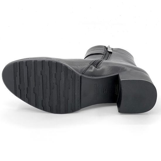 Ботинки Cover черные кожаные МЕХ - фото 4, 54M COV