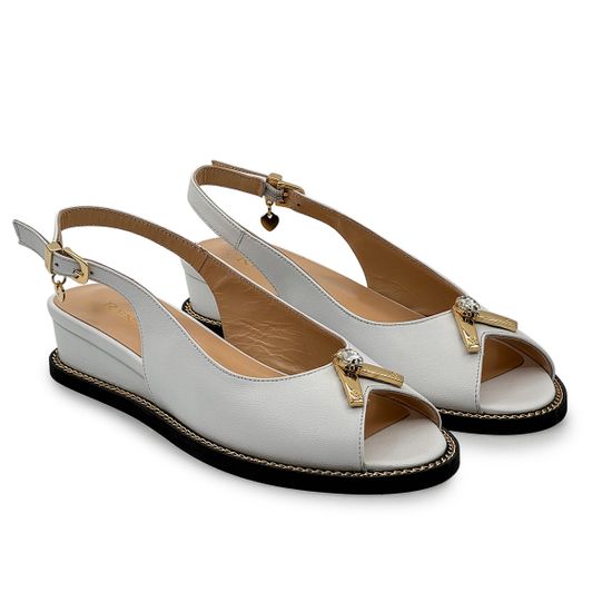 Босоножки ilasio Renzoni белые кожаные - фото 7, 