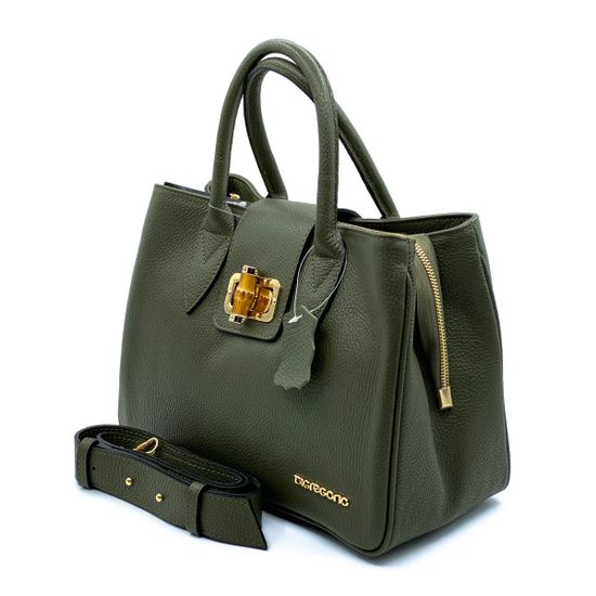 Сумка Di Gregorio зеленая кожаная - фото 4, 