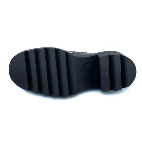 Лоферы Ilasio Renzoni черно-бронзовые кожаные тиснение под питона - фото 4, 6383 IR