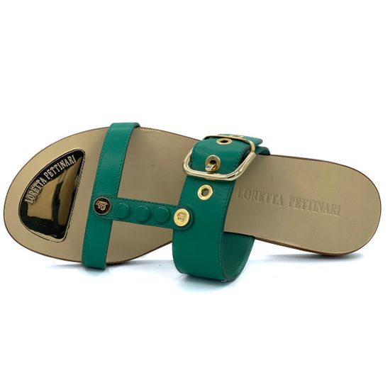 Шлепанцы Loretta Pettinari зеленые кожаные - фото 4, 4736 LP VERDE