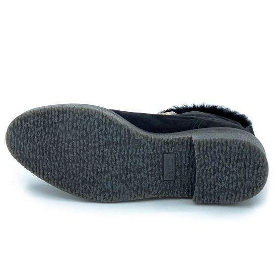 Ботинки Pertini черные замшевые МЕХ - фото 3, 192W16212D1 PRT