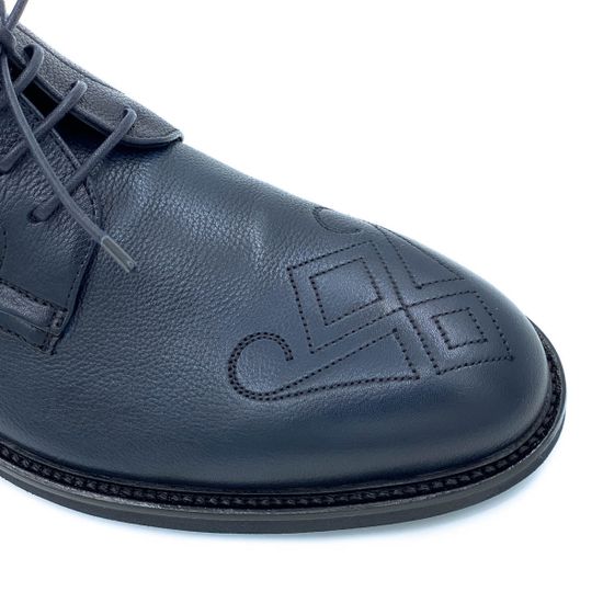 Ботинки Mario Bruni синие кожаные демисезонные - фото 6, 13907 MB