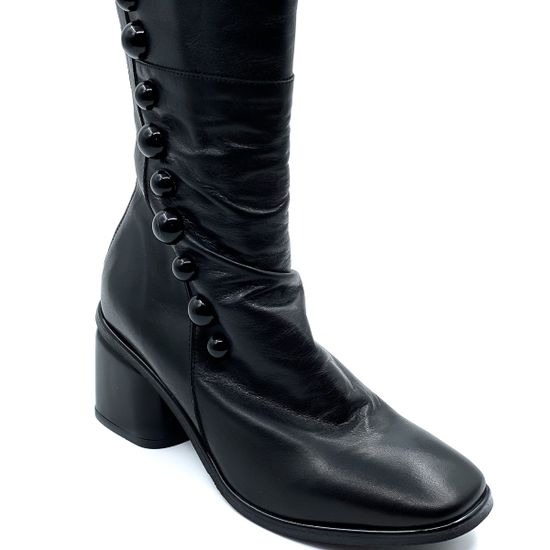 Сапоги Mimmu черные кожаные демисезонные - фото 5, FKBATY7 MIM