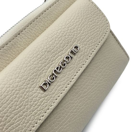 Сумка мини кросс-боди Di Gregorio бежевая кожаная - фото 4, 