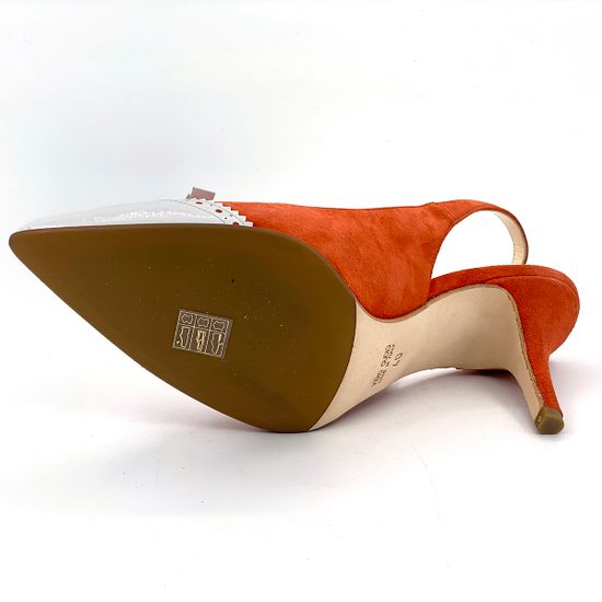 Босоножки Rosso&amp;Nero замша/лак рыже-белые - фото 4, 