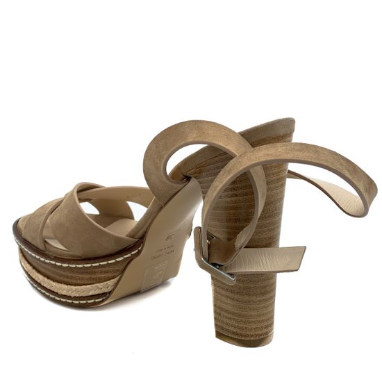 Босоножки Mara бежевые замшевые - фото 3, 