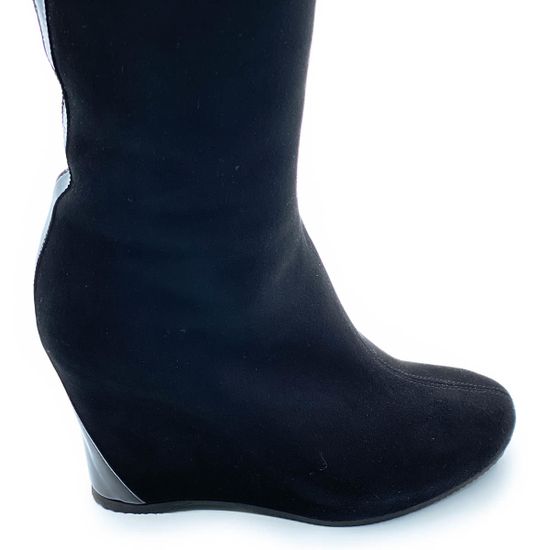 Сапоги Kelton черные замшевые МЕХ - фото 5, V7105 KEL