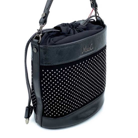 Сумочка Marina Creazioni черная комбинация замши и наплака - фото 2, 