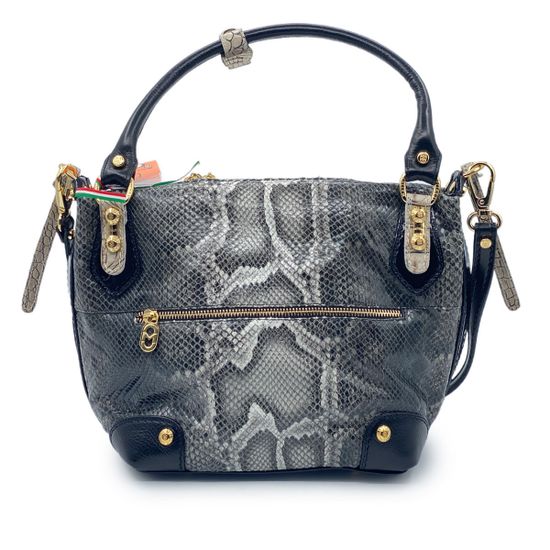 Сумка Marino Orlandi серая кожаная питон - фото 3,