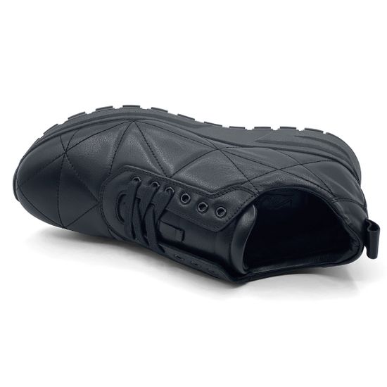 Кроссовки Lab Milano черные кожаные стеганные на меху - фото 5, 