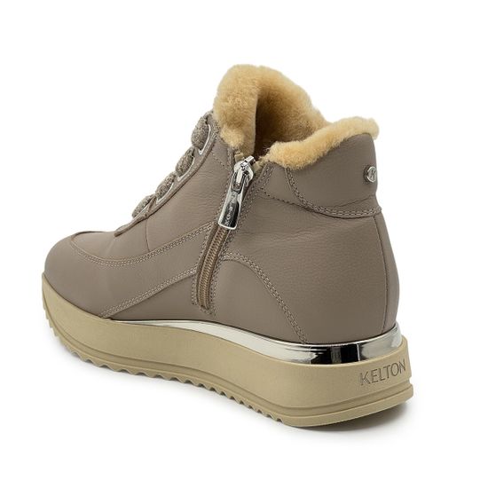 Ботинки KELTON бежевые кожаные на меху - фото 3, AI0124M KEL BEIGE