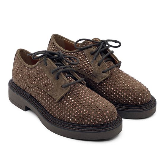 Полуботинки Mimmu коричневые замшевые демисезонные - фото 7, F303M24 MIM SESAMO